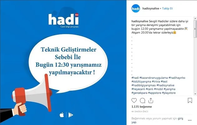 Hadi neden yok? Hadi 12.30 yarışması neden yapılmadı? Hadi akşam yapılacak mı? 19 Ekim Cuma-1