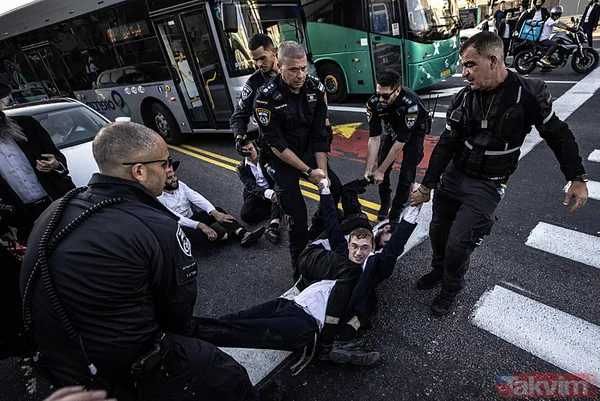 Ultra Ortodoks Yahudiler (Harediler) soykırımcı İsrail'in zorunlu askerlik hizmetini protesto etti: Otoyolu trafiğe kapattılar - 15