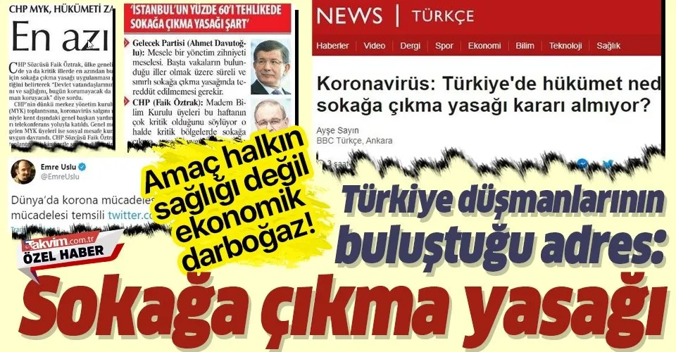 Türkiye düşmanlarının yeni provokasyon malzemesi: Sokağa çıkma yasağı
