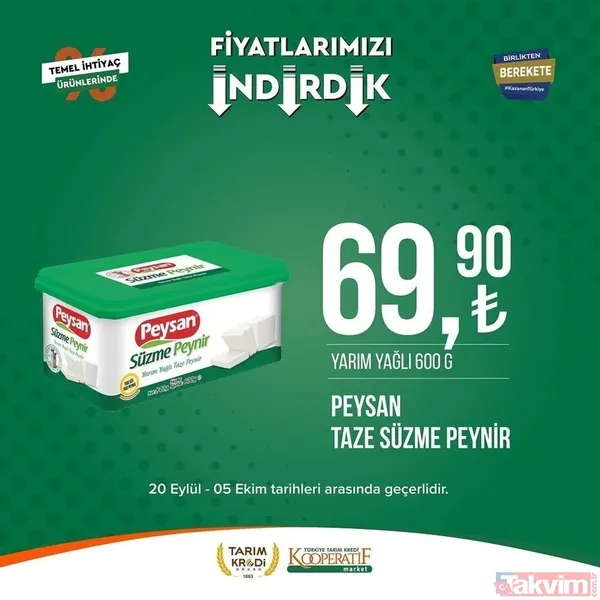 Tarım Kredi 5 Ekim FİYAT LİSTESİ 2023! Kooperatif marketlerinde indirimlerin son günü! Kırmızı mercimek 22.25, tost peyniri 59. 90... - 40