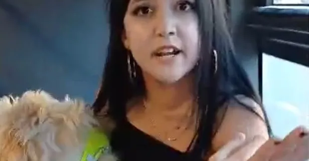 Ankara'da otobüse köpekle binen kadın yolcularla tartıştı! O anlar kamerada