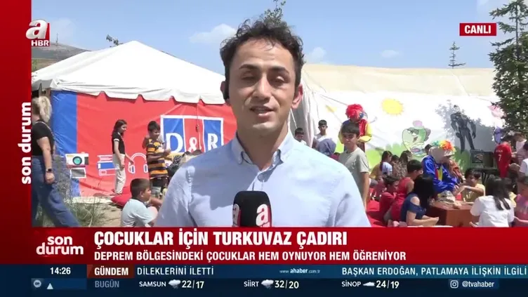 Depremzede Çocuklar için Turkuvaz çadırı