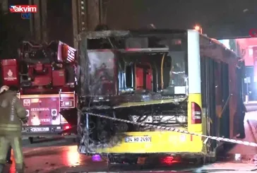 Şişli’de İETT otobüsü alev alev yandı