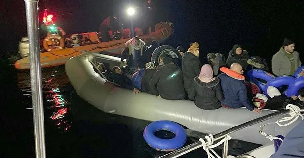 Yunan'ın lastik botla ölüme ittiği göçmenler kurtarıldı!