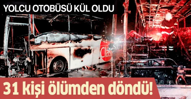 Aksaray’da yolcu otobüsü alev alev yandı! 31 kişi ölümden döndü