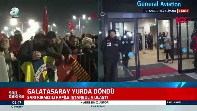 Ertelenen 29 Aralık Galatasaray Fenerbahçe Süper Kupa maçı sonrası Galatasaray Yurda Döndü! Coşkulu karşılama kamerada | VİDEO