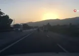 Motosiklet üzerindeki tehlikeli yolculuk yürekleri ağızlara getirdi
