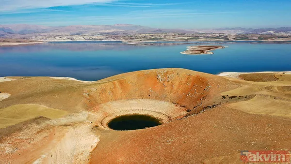 Keban Baraj Gölü'nde sular çekilince dev obruk ortaya çıktı! Meteor düşmesi sonucu oluştuğuna inanılıyor - 16
