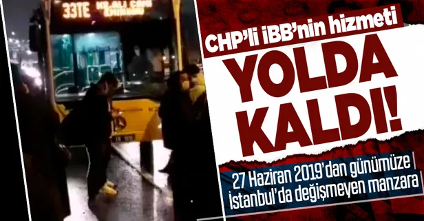 İETT aracı bozuldu İstanbullular otoban kenarında bekledi!