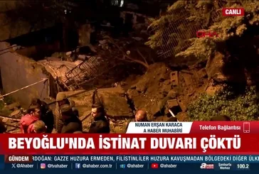 Beyoğlu'nda istinat duvarı çöktü!
