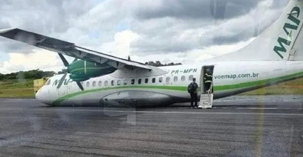 Brezilya’da iniş takımı arızalanan uçak gövde üzerine indi