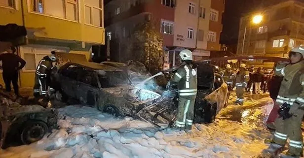Fatih'te 9 otomobil kundaklandı