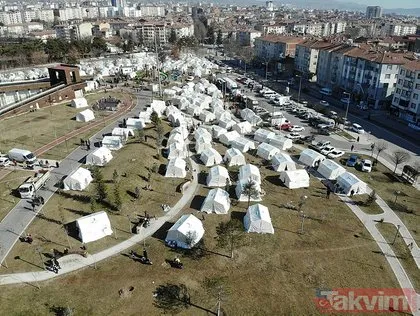 Elazığ depremi sonrası kurulan çadır kent ilk kez görüntülendi!