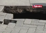 Ataşehir'de kaldırımda çökme