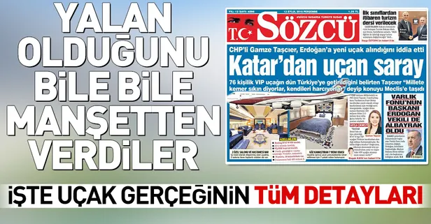 Sözcü'nün uçak yalanı patladı