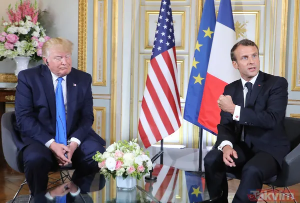 Trump - Macron zirvesine damga vuran görüntü! Elini öyle bir sıktı ki... - 8