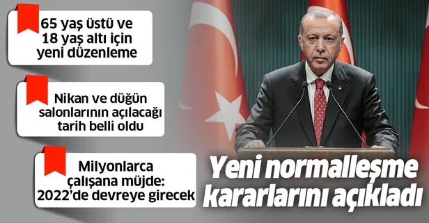 Başkan Erdoğan yeni normalleşme kararlarını açıkladı