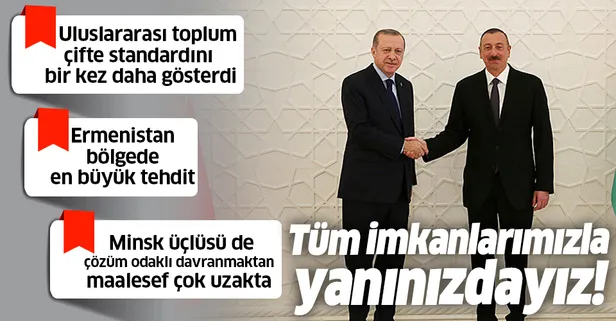 Son dakika: Başkan Erdoğan'dan Ermenistan'a sert tepki: Uluslararası toplum çifte standardını bir kez daha gösterdi