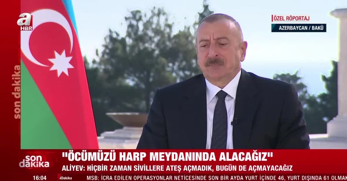Son dakika: Azerbaycan Cumhurbaşkanı İlham Aliyev A Haber’de: Biz sivillere ateş açmadık, öcümüzü harp meydanında alacağız