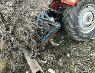 Elazığ’da kontrolden çıkan traktör şarampole devrildi
