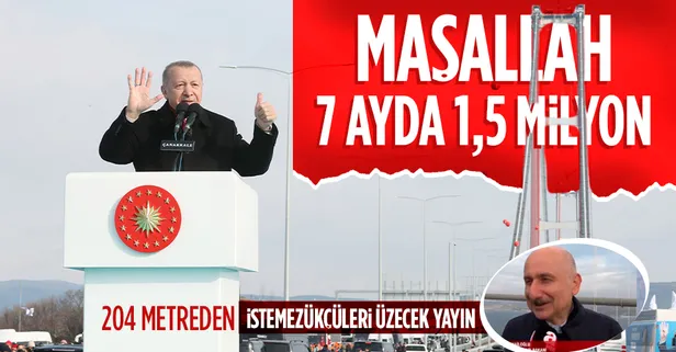 Tam 204 metrede özel yayın! Ulaştırma ve Altyapı Bakanı Adil Karaismailoğlu, 1915 Çanakkale Köprüsü'nde A Haber'e konuştu