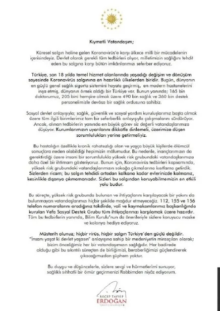 Son dakika: Başkan Erdoğan'dan vatandaşlara mektup!-2