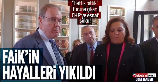 Esnaf, ’battık bittik’ turuna çıkan CHP’li Faik Öztrak’ın hayallerini yıktı