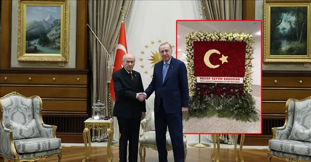 Başkan Erdoğan'dan MHP'nin 57. yıl dönümüne özel 57 güllü "Cumhur" aranjmanı! Bahçeli'ye tebrik