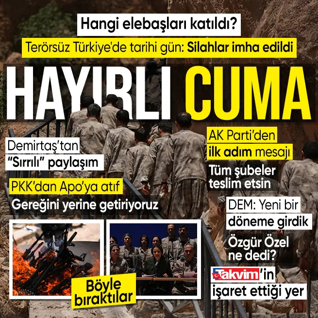 Terörsüz Türkiyede tarihi gün: PKK silah bıraktı! Süleymaniyede neler oldu? Hangi elebaşları silah yaktı?