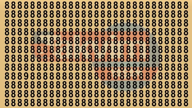 İşte IQ avcısı bulmacanız: Resimdeki 8lerin içindeki tek 9u saniyesinde bulan net üstün zekalı