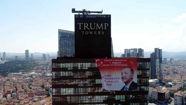 Trump Towers'ta Başkan Recep Tayyip Erdoğan'ın posteri-1