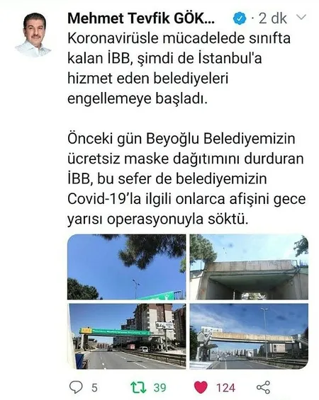 Son dakika: Esenler Belediye Başkanı Mehmet Tevfik Göksu'dan flaş açıklama: "İBB, ilçedeki koronavirüs afişlerini söktü!"-5
