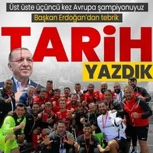 Türkiye üst üste üçüncü kez Avrupa şampiyonu! Tarih yazdık tarih... | Başkan Erdoğan’dan tebrik: Yürekten kutluyorum