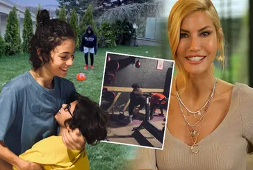 Çağla Şıkel evinden paylaştı oğlu Kuzey ve Uzay Altuğ’u görenler ’annesinin izindeler’ demeden geçmedi! Önce spor odası sonra bahçede...