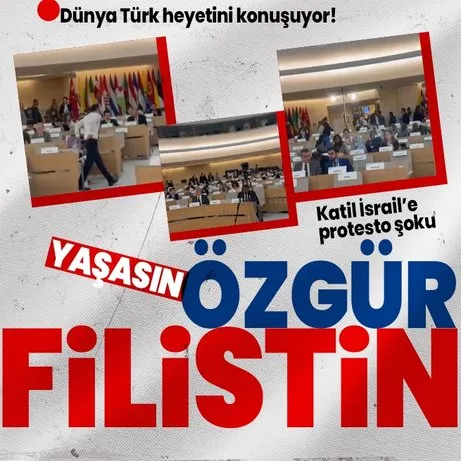 Dünya Cenevre’deki Türk heyetini konuşuyor! Soykırımcı İsrail’in konuşma sırasında oturumu terk ettiler