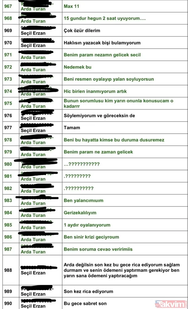 Arda Turan'ın Seçil Erzan ile yaptığı konuşmalar ortaya çıktı! Eşine çanta almak için para istemiş... - 17