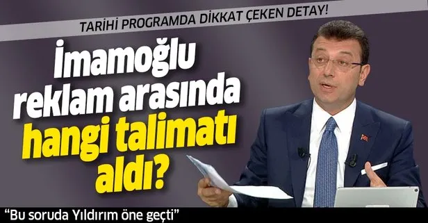 İmamoğlu reklam arasında hangi talimatı aldı?