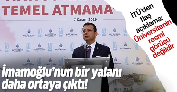 İTÜ, CHP'li Ekrem İmamoğlu'nu yalanladı