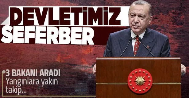 Son dakika: Başkan Erdoğan orman yangınlarıyla ilgili bölgedeki bakanlardan bilgi aldı