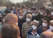 Başkan Erdoğan Manavgatta yangından zarar gören vatandaşlarla görüştü: Biz buraya birileri gibi turistik seyahate gelmedik