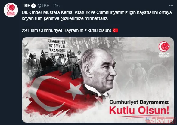 Spor camiasından 29 Ekim Cumhuriyet Bayramı mesajları! Beşiktaş, Fenerbahçe, Galatasaray, Trabzonspor... - 4