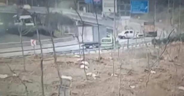 TEM Otoyolu'nda kaza! O anlar kameralara böyle yansıdı