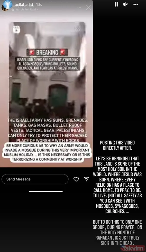 Instagram'dan sansür üstüne sansür! Ünlü model Bella Hadid'in 'Filistin' paylaşımları engellendi... - 10