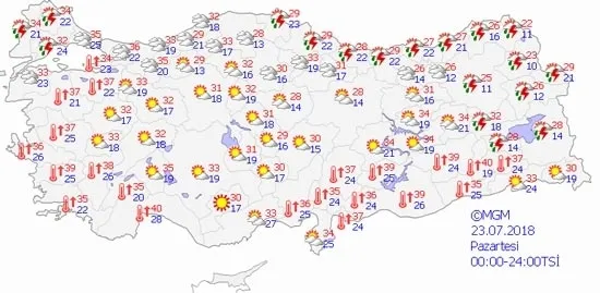 Meteoroloji'den son dakika uyarısı! (23 Temmuz 2018 hava durumu)-3
