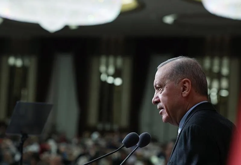 Başkan Recep Tayyip Erdoğan, Beştepe Millet Sergi Salonu'nda düzenlenen Filistinlilerle Kardeşlik İftarı'na katıldı. (AA)