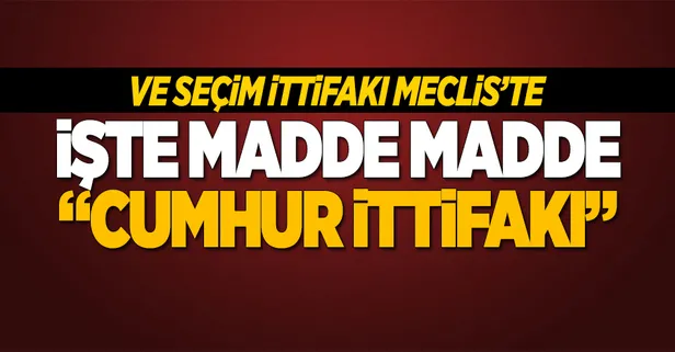 Ve seçim ittifakı Meclis'te