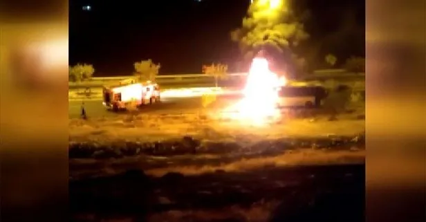 İşçileri taşıyan otobüste yangın çıktı