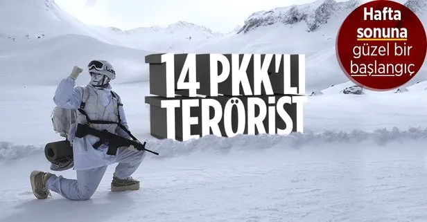 İki bölgede 14 PKK’lı öldürüldü