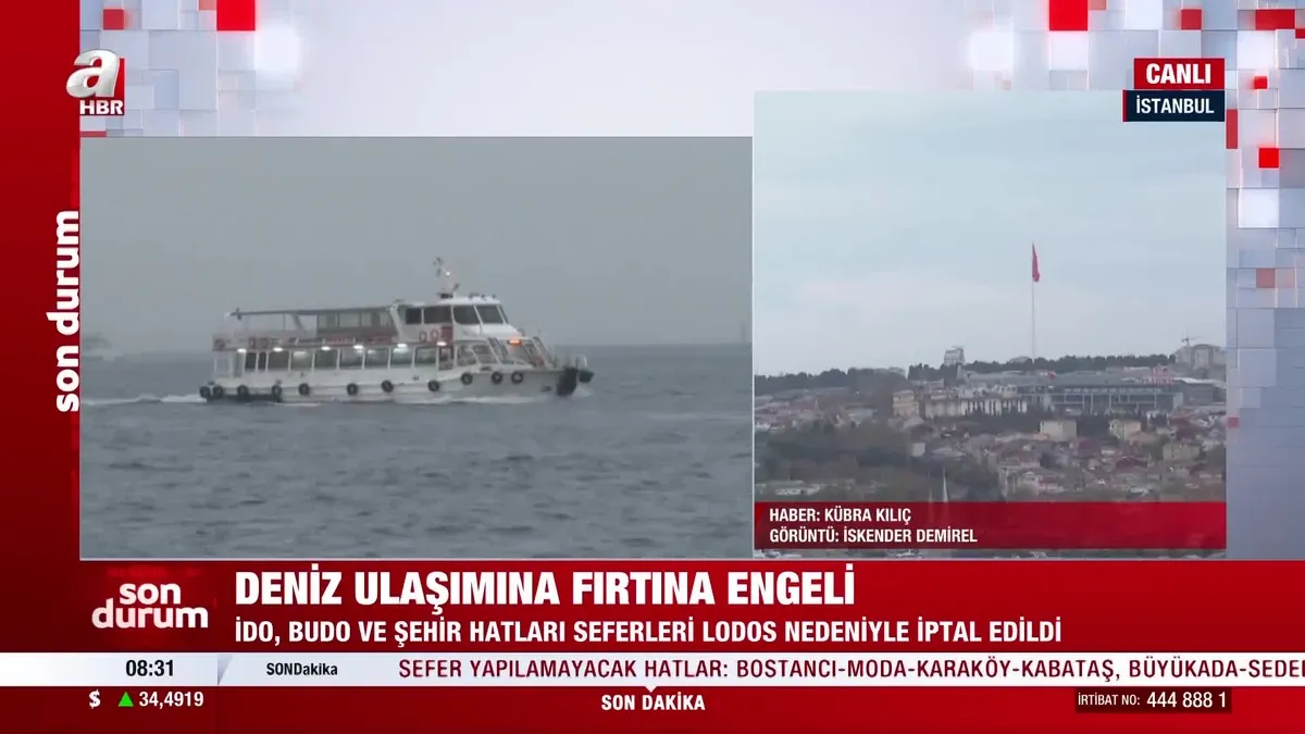 Deniz ulaşımına fırtına engeli