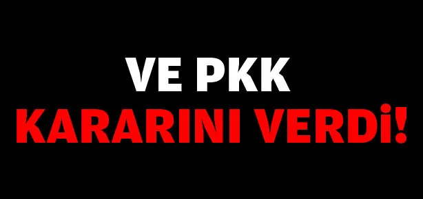 Ve PKK kararını verdi!